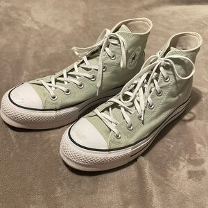 Sage Green Converse Platforms size 10
